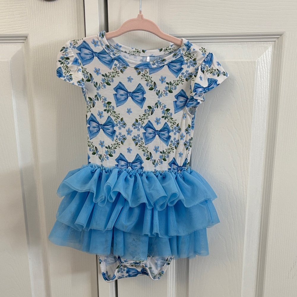 Posh Peanut Floral Blue Baby Dress
